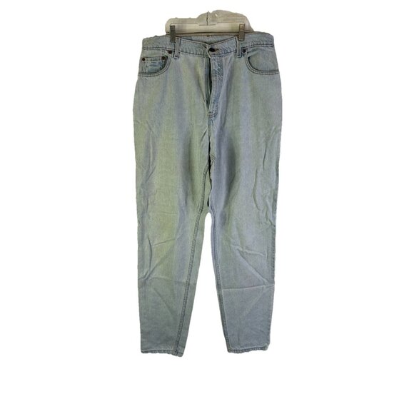 Vintage 90s Levis 551 Relaxed Fit Tapered Leg Light Wash Jeans Womens 16 L USA - Picture 1 of 11